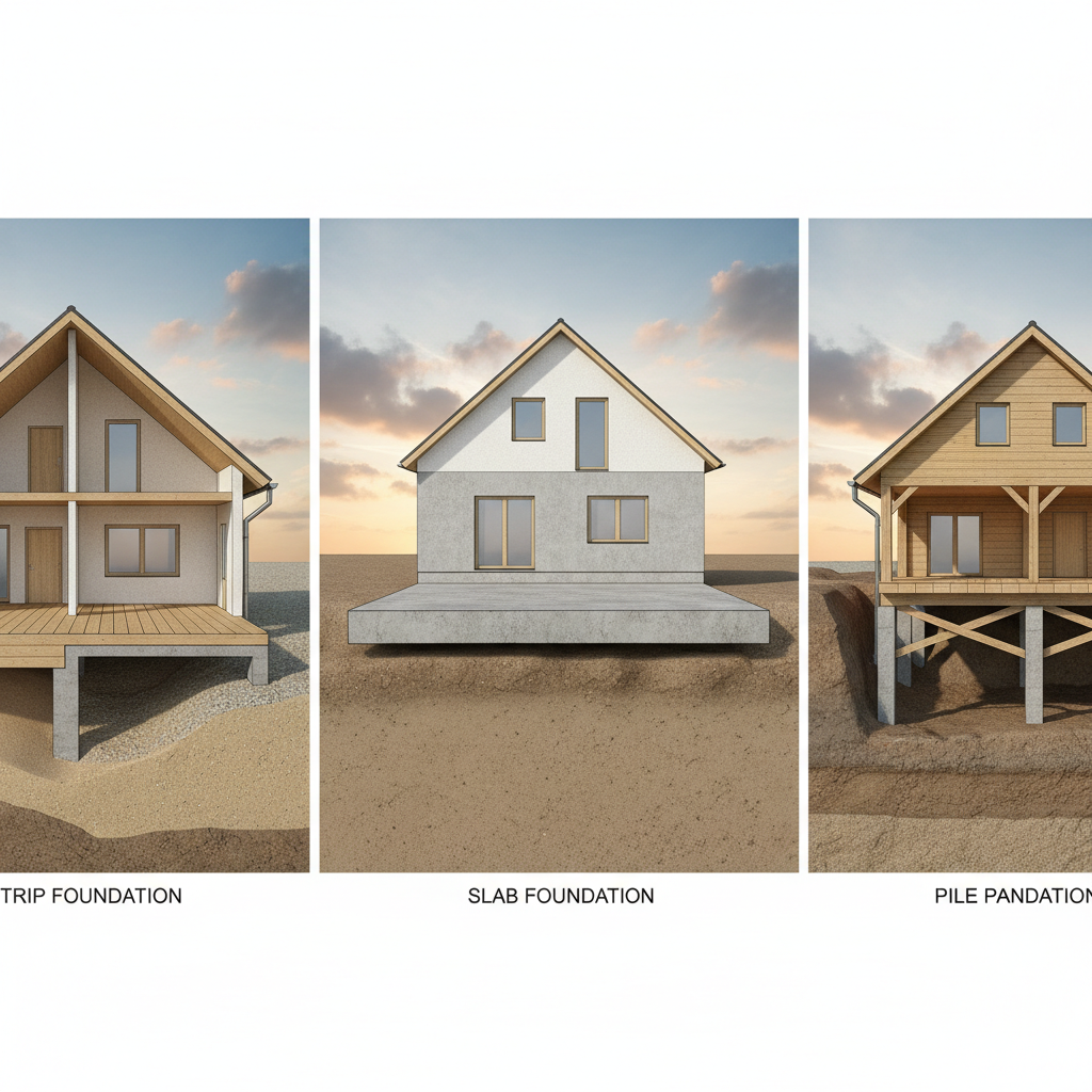 фото Какой фундамент лучше: ленточный, плитный или свайный