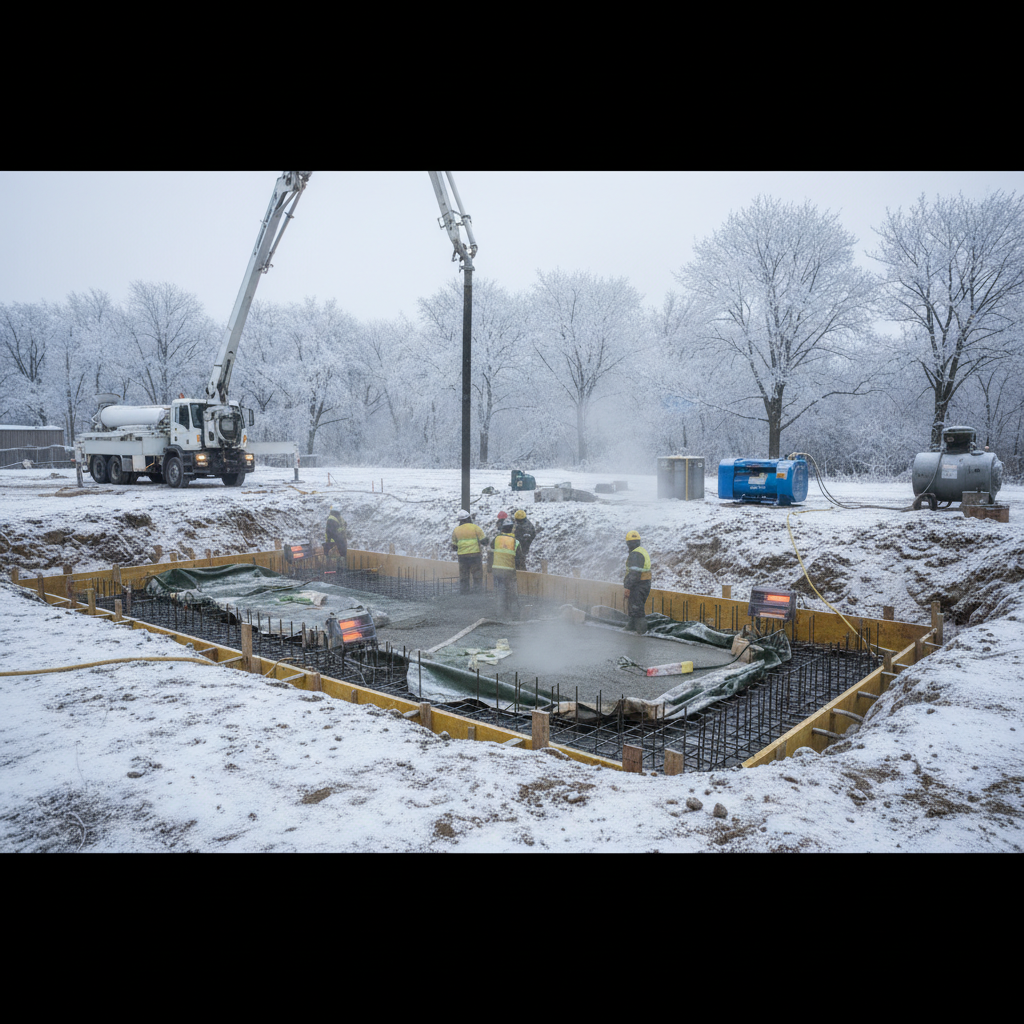 фото Можно ли заливать фундамент зимой: особенности и риски