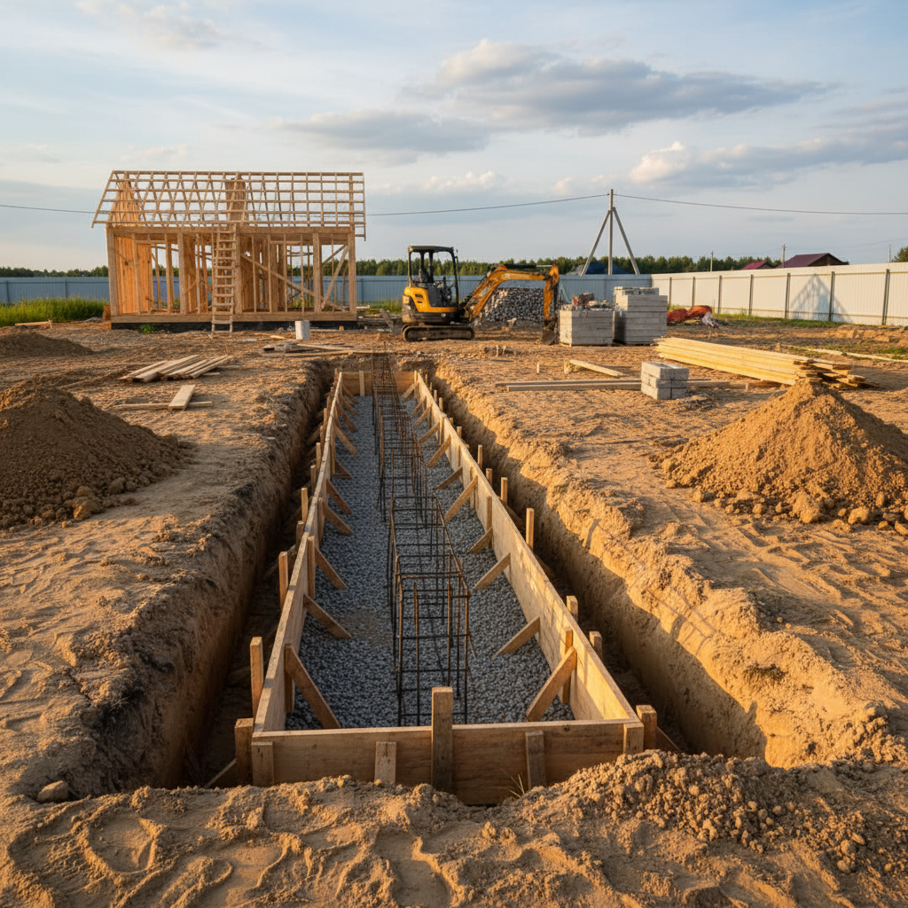 фото Мелкозаглубленный ленточный фундамент: когда использовать