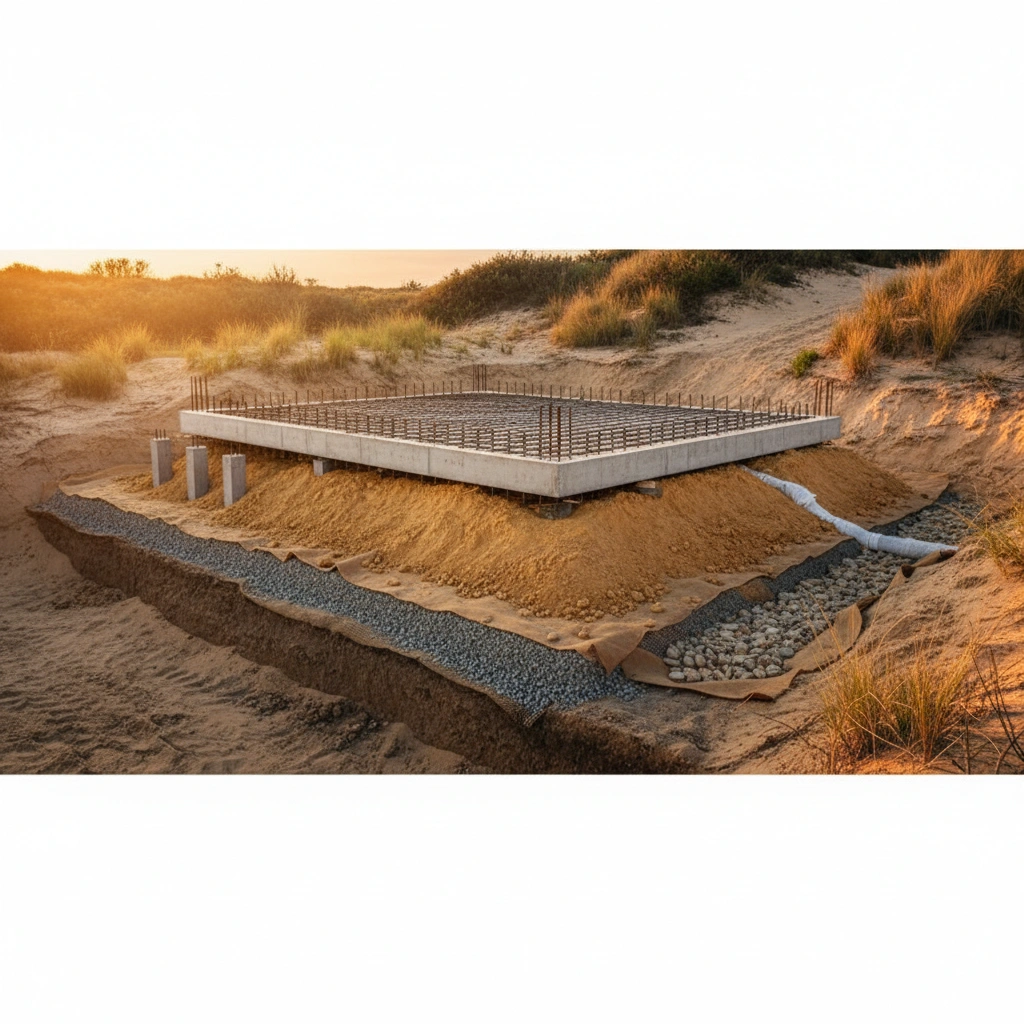 фото Фундамент на песчаной почве: особенности и решения