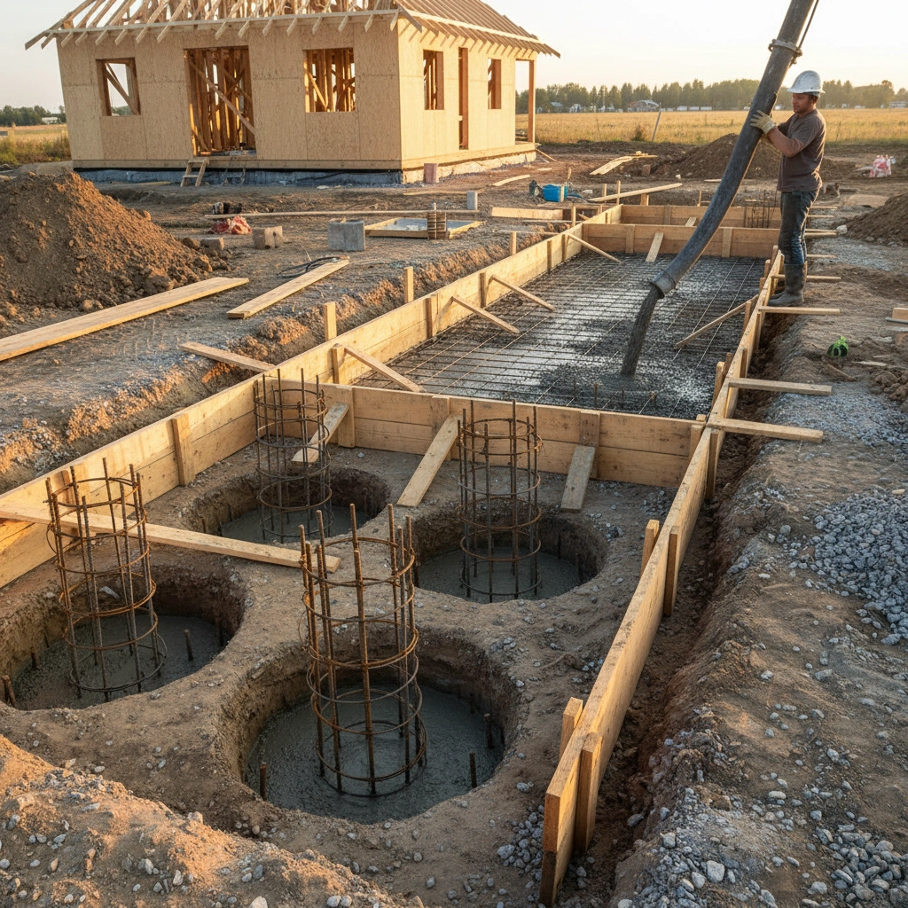 фото Свайно-ленточный фундамент: устройство и применение