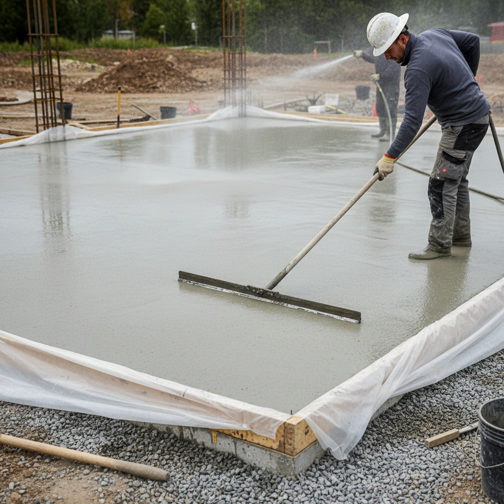 фото Как ухаживать за бетоном после заливки