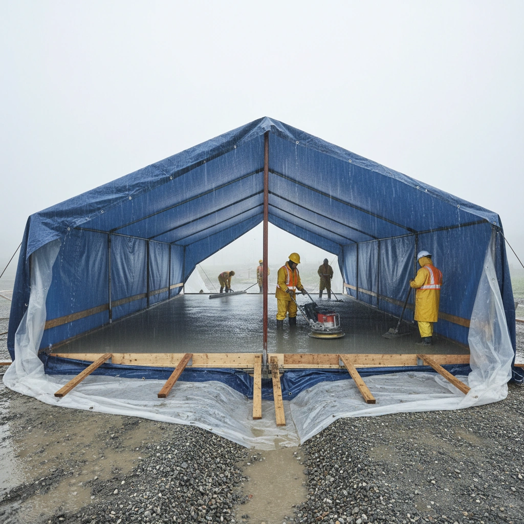 фото Бетонирование в дождь: можно ли и как защитить