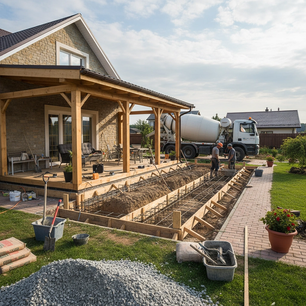 фото Фундамент под веранду: как правильно пристроить