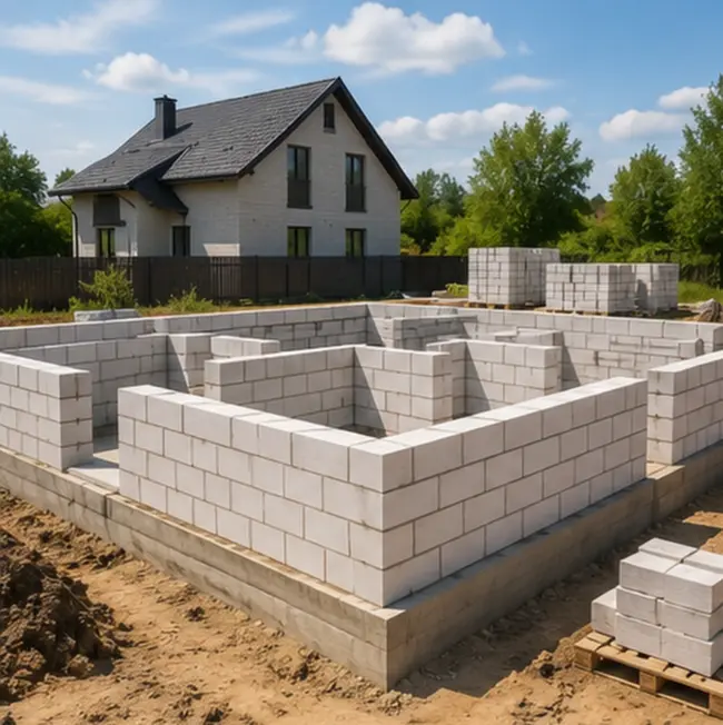 Фундамент для газобетонного и кирпичного дома